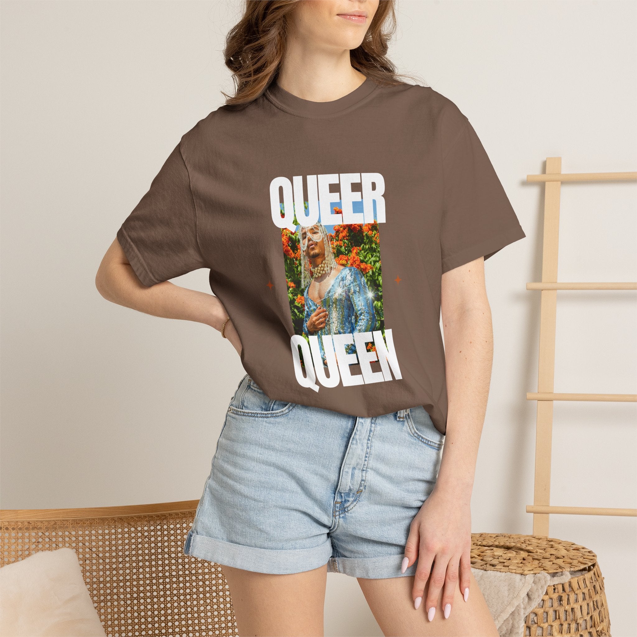 Queer Queen T-Shirt — Vintage Floral Pride Graphic Tee