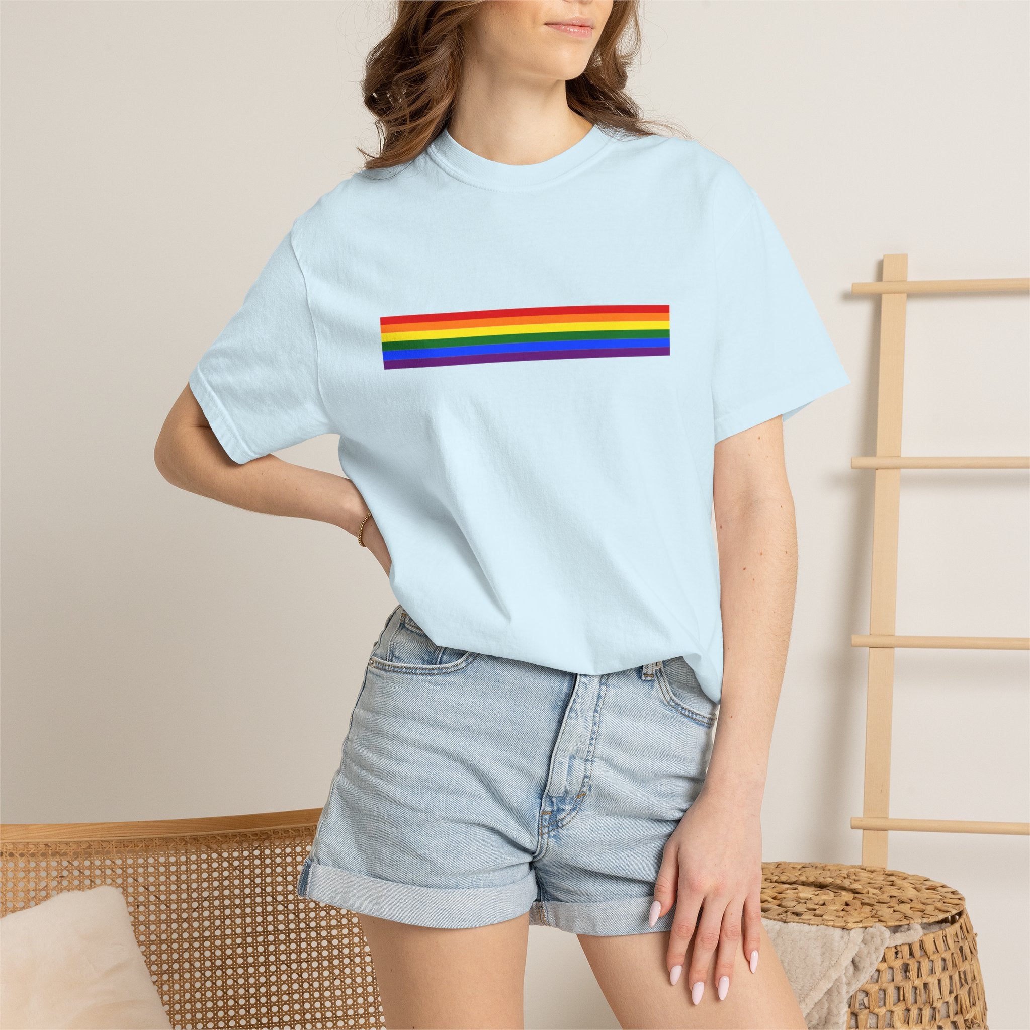 Rainbow Stripe T-Shirt — Pride Minimalist Tee