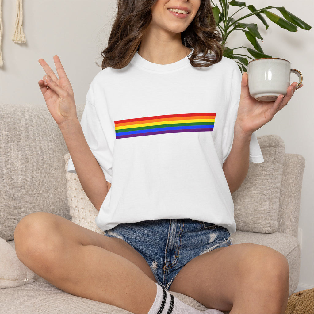 Rainbow Stripe T-Shirt — Pride Minimalist Tee