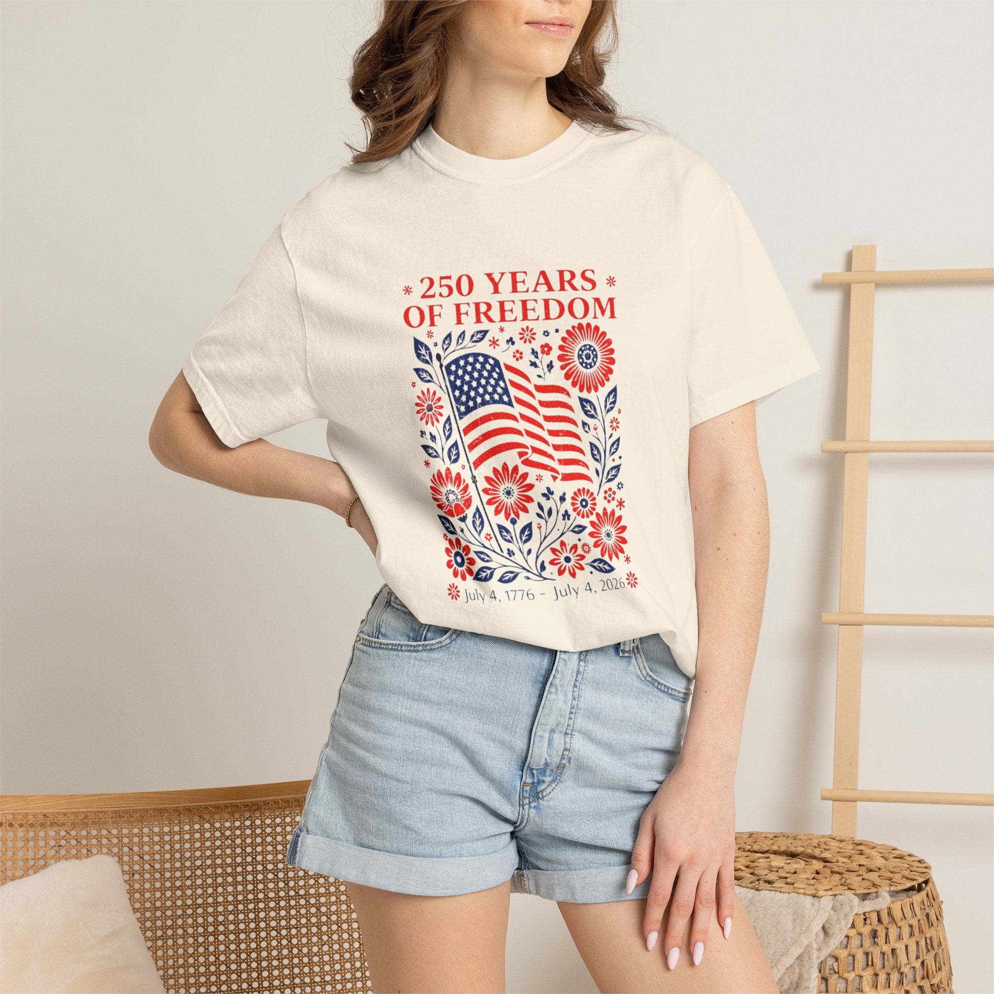 250 Years of Freedom Flag T-Shirt — Patriotic 4th of July Tee