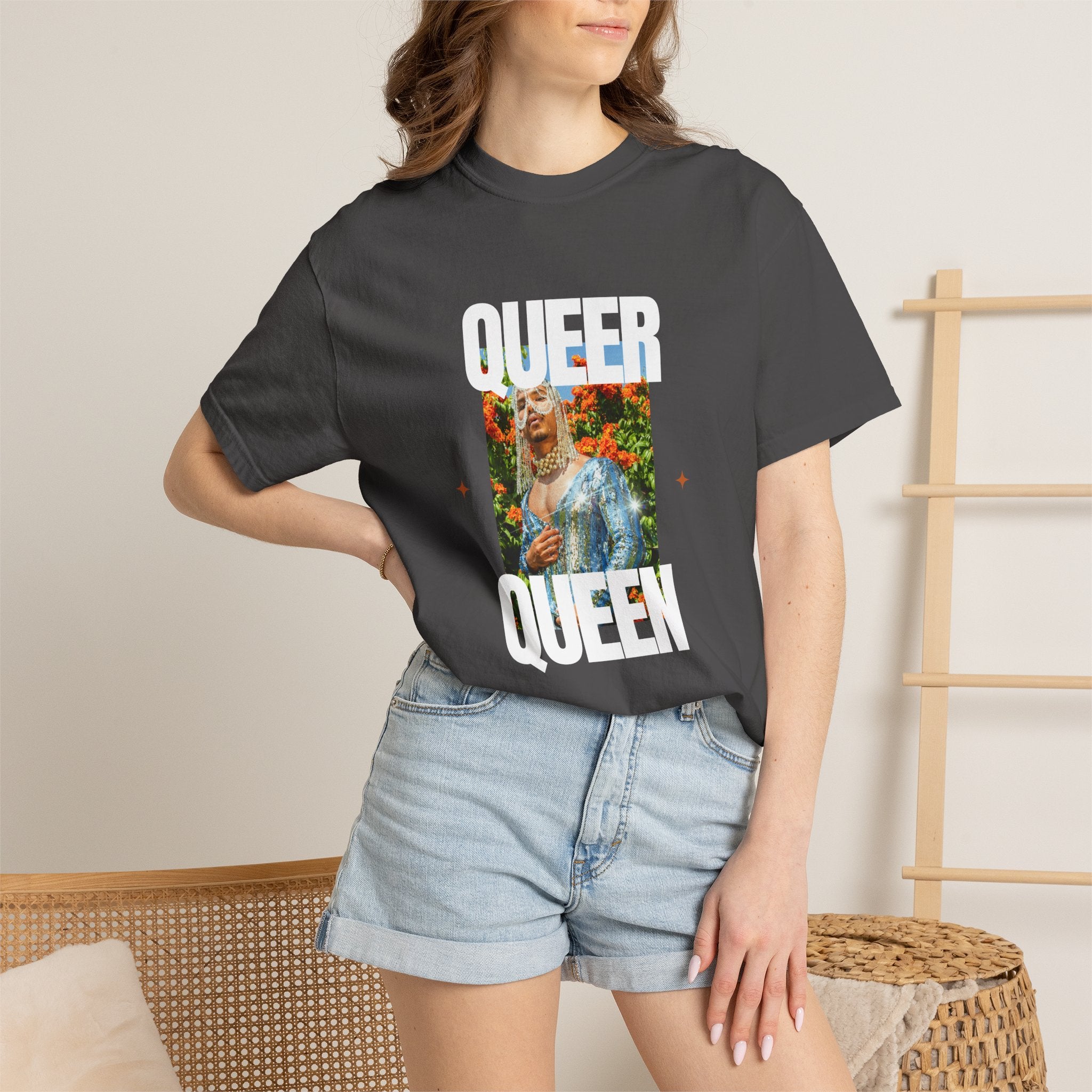 Queer Queen T-Shirt — Vintage Floral Pride Graphic Tee