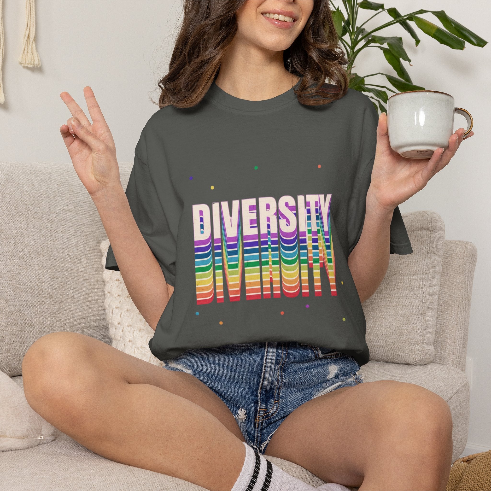 Diversity Rainbow T-Shirt — 'DIVERSITY' Bold Pride Graphic Tee