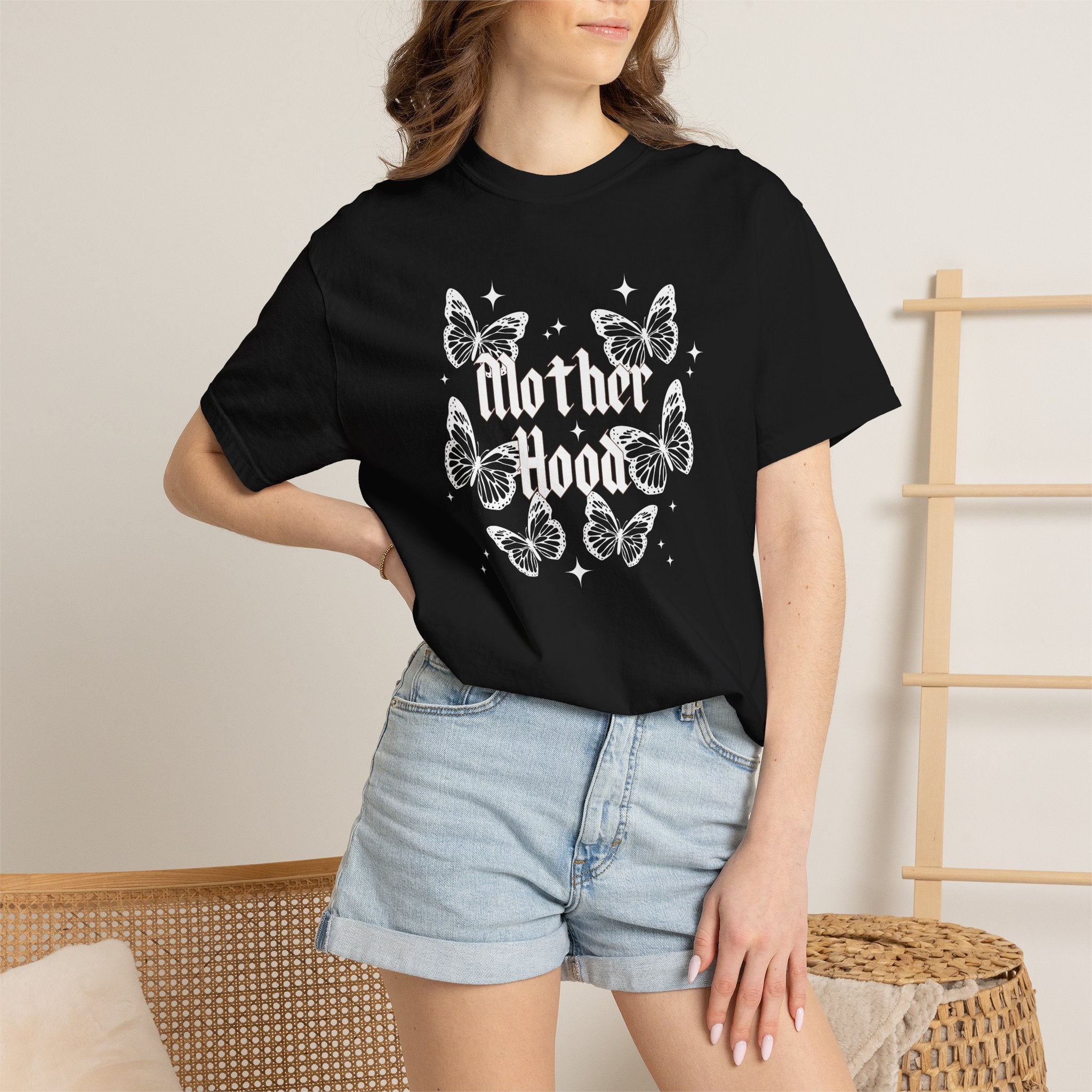 Motherhood Butterfly T-Shirt — Vintage Floral Mom Tee for Mother's Day