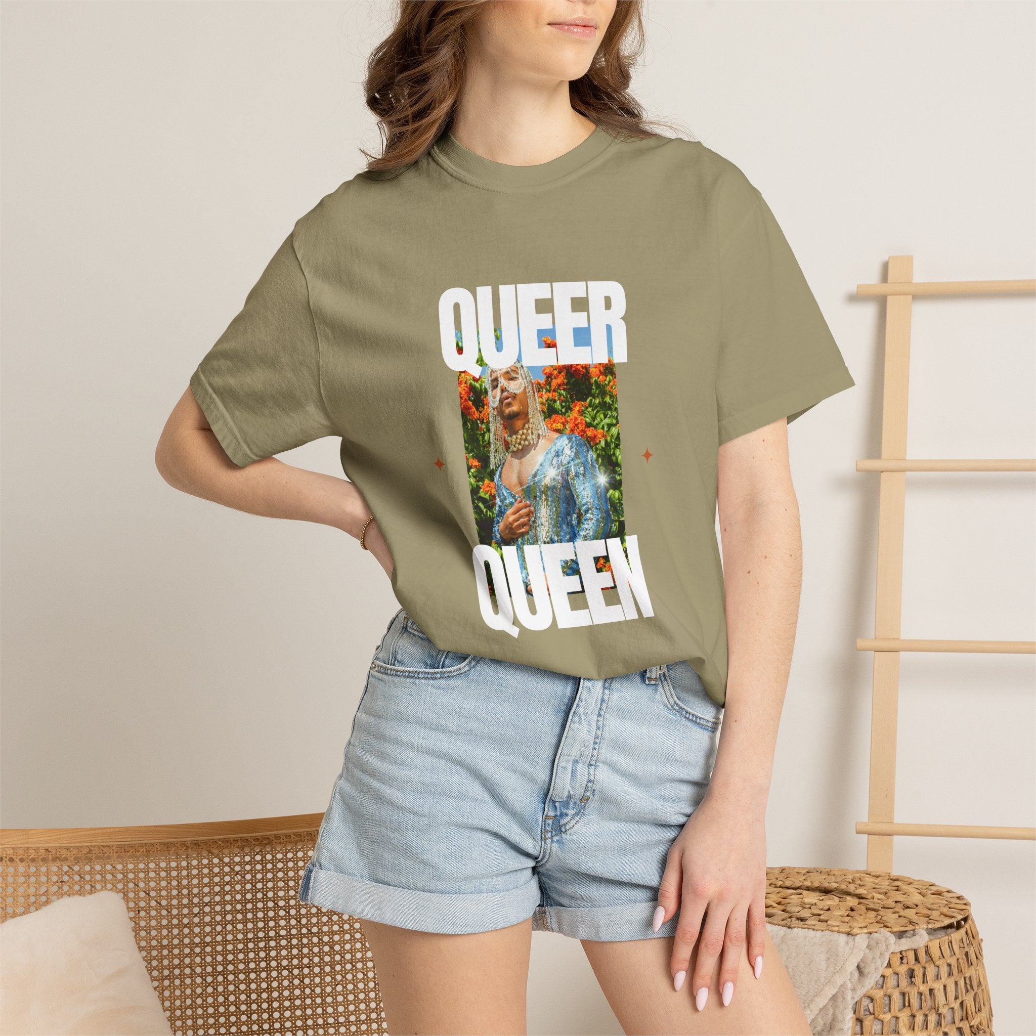 Queer Queen T-Shirt — Vintage Floral Pride Graphic Tee