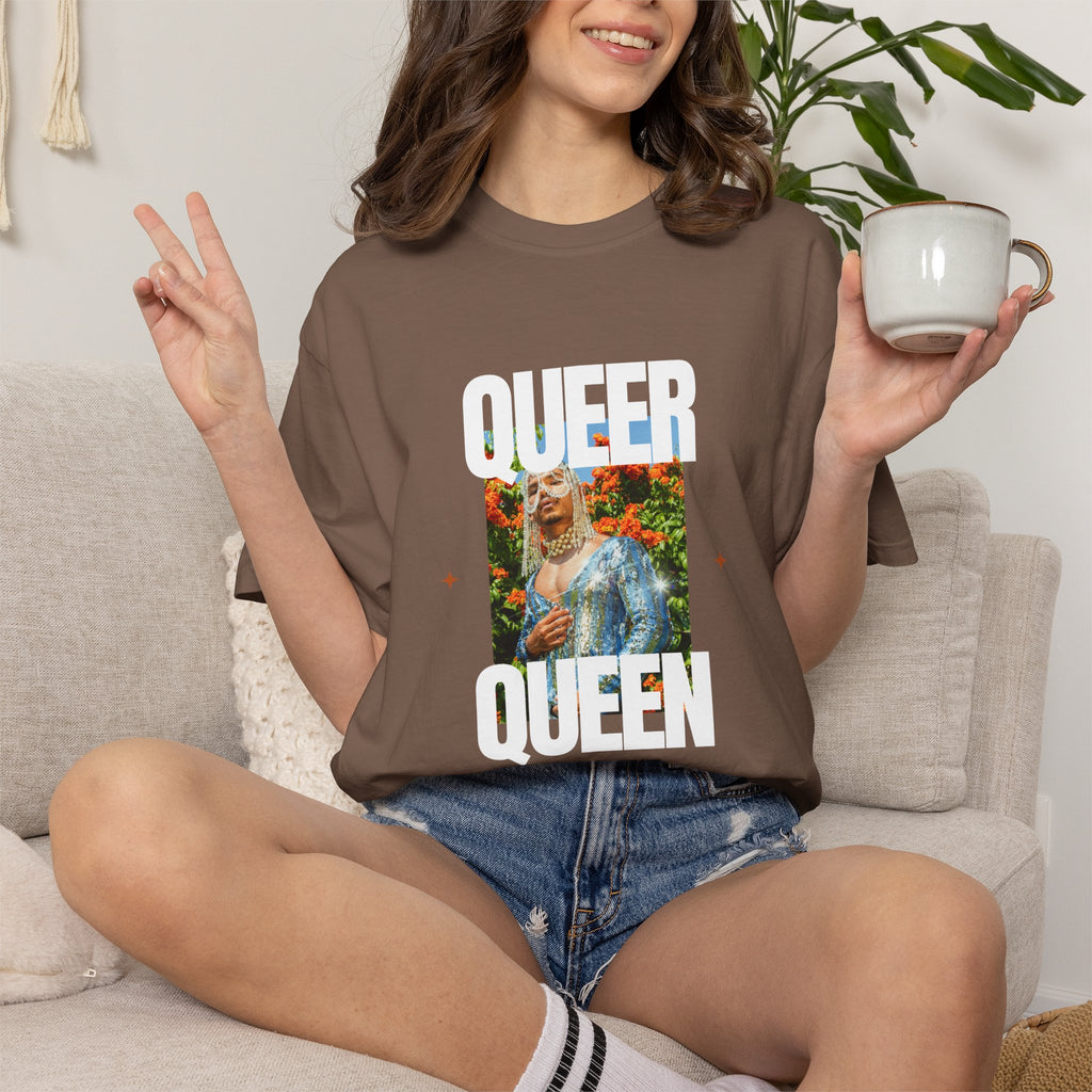 Queer Queen T-Shirt — Vintage Floral Pride Graphic Tee