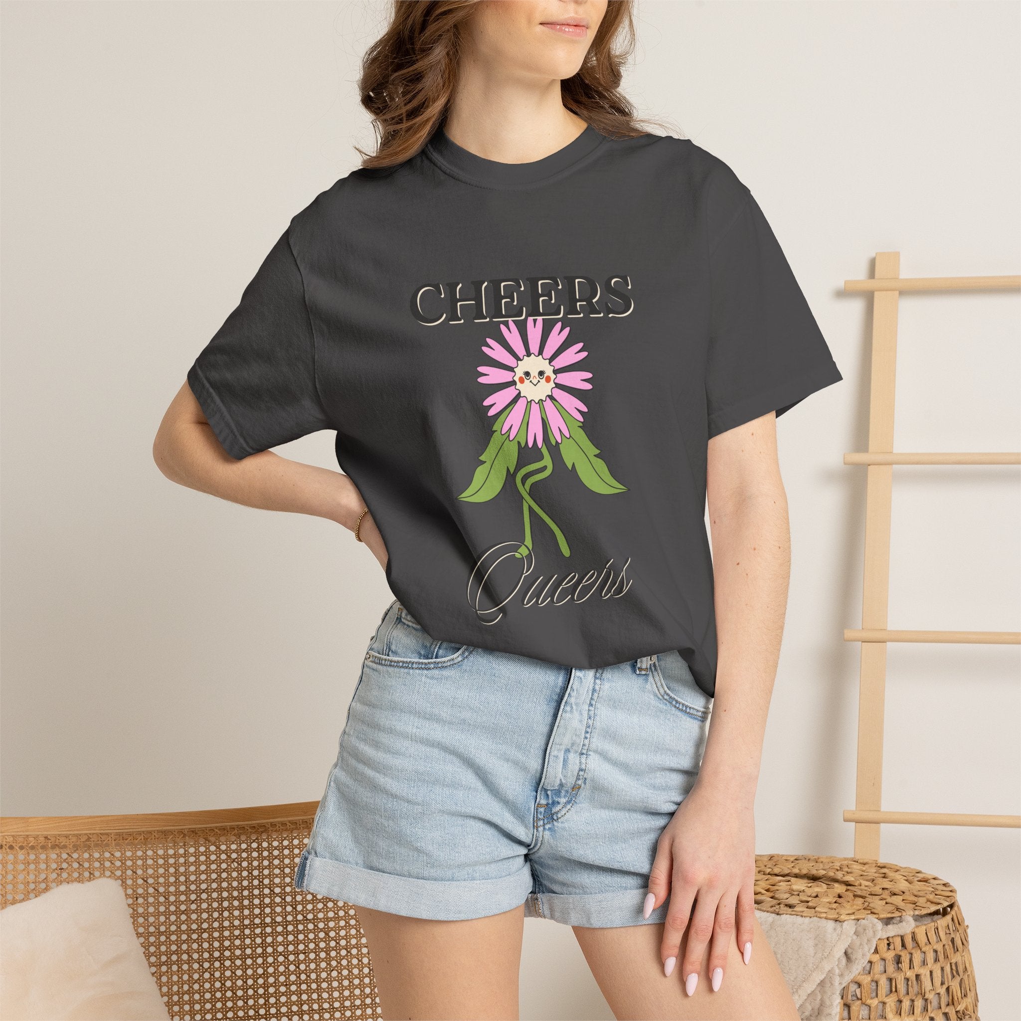 Cheers Queers Floral T-Shirt — Pride Friendly Graphic Tee