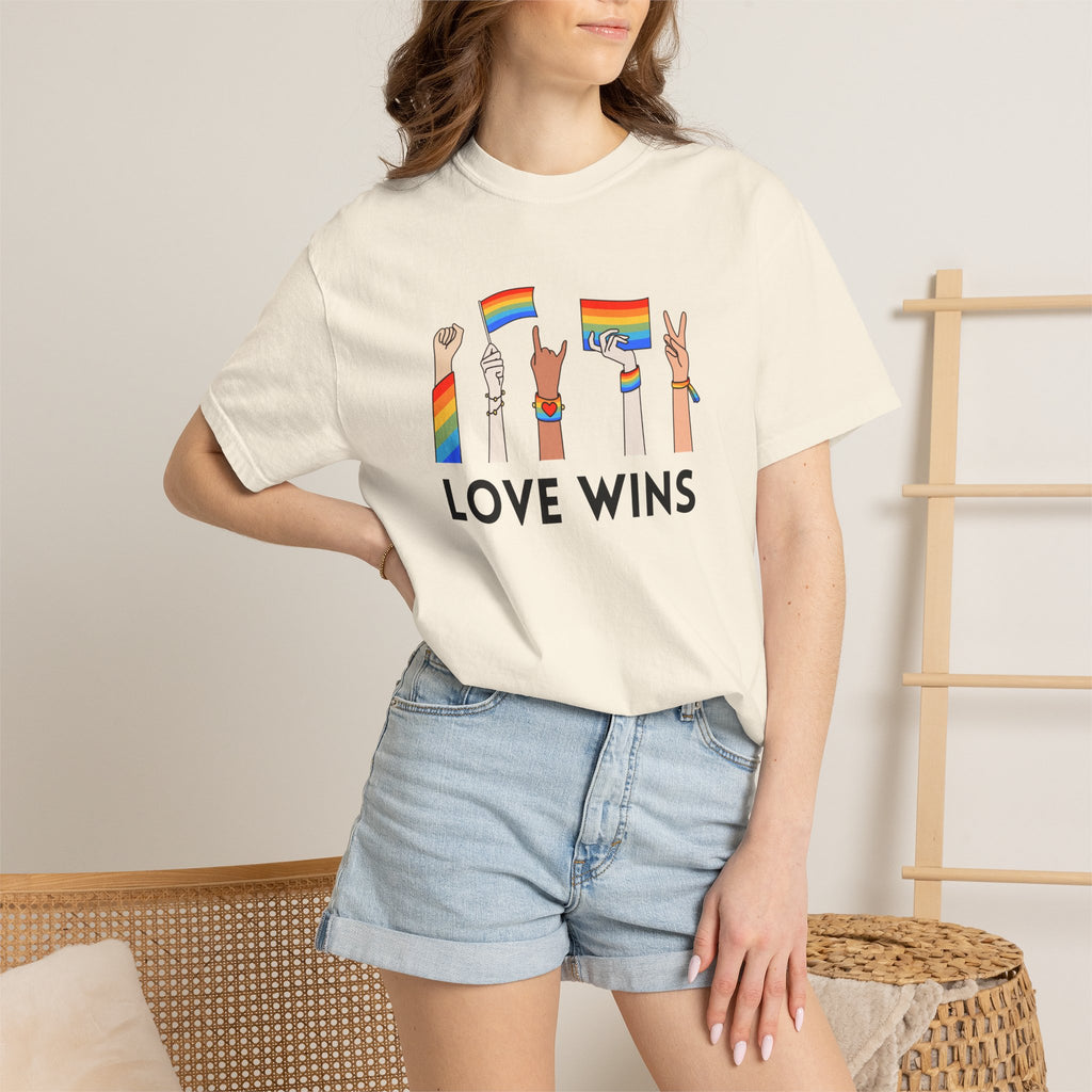 Love Wins T-Shirt — Rainbow Pride Hands Graphic Tee