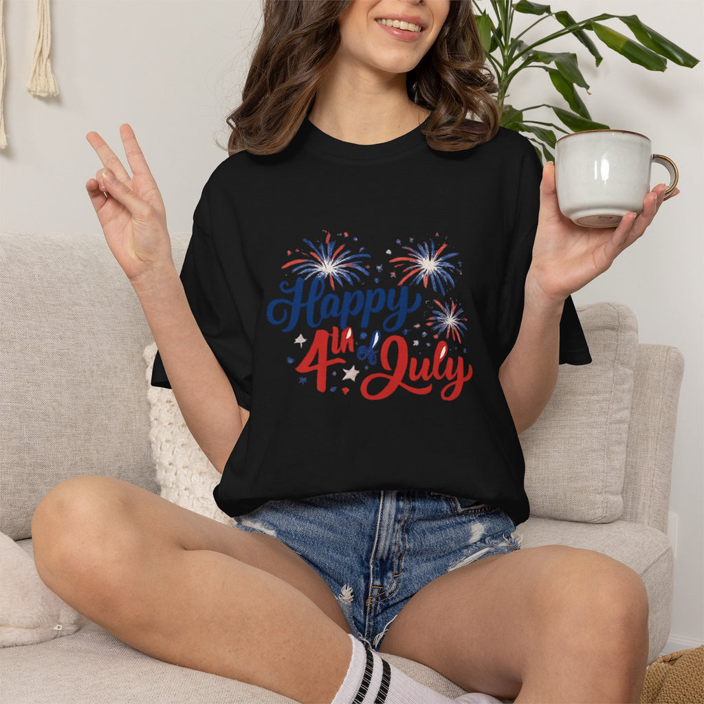 Happy 4th of July T-Shirt — Patriotic Fireworks Tee