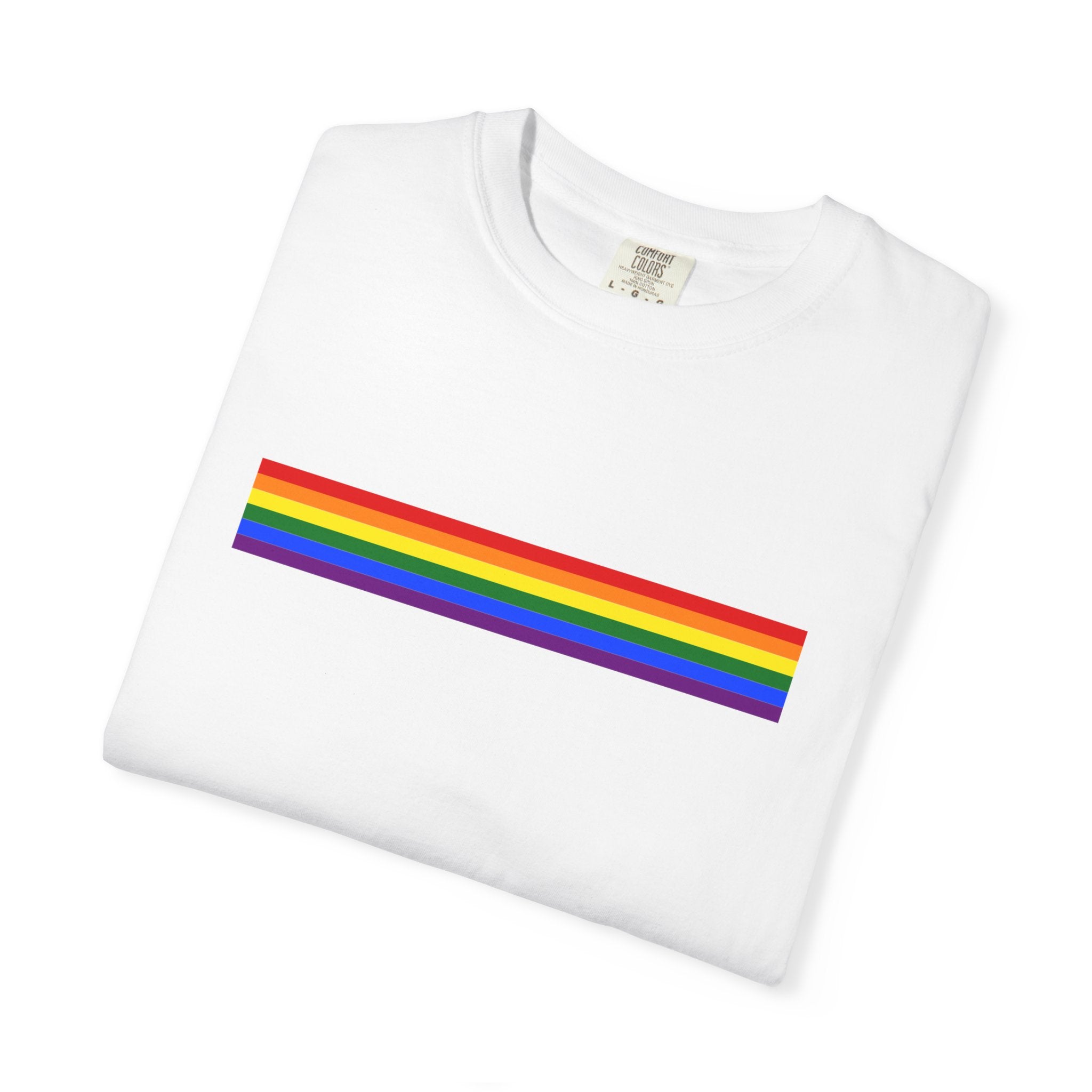 Rainbow Stripe T-Shirt — Pride Minimalist Tee