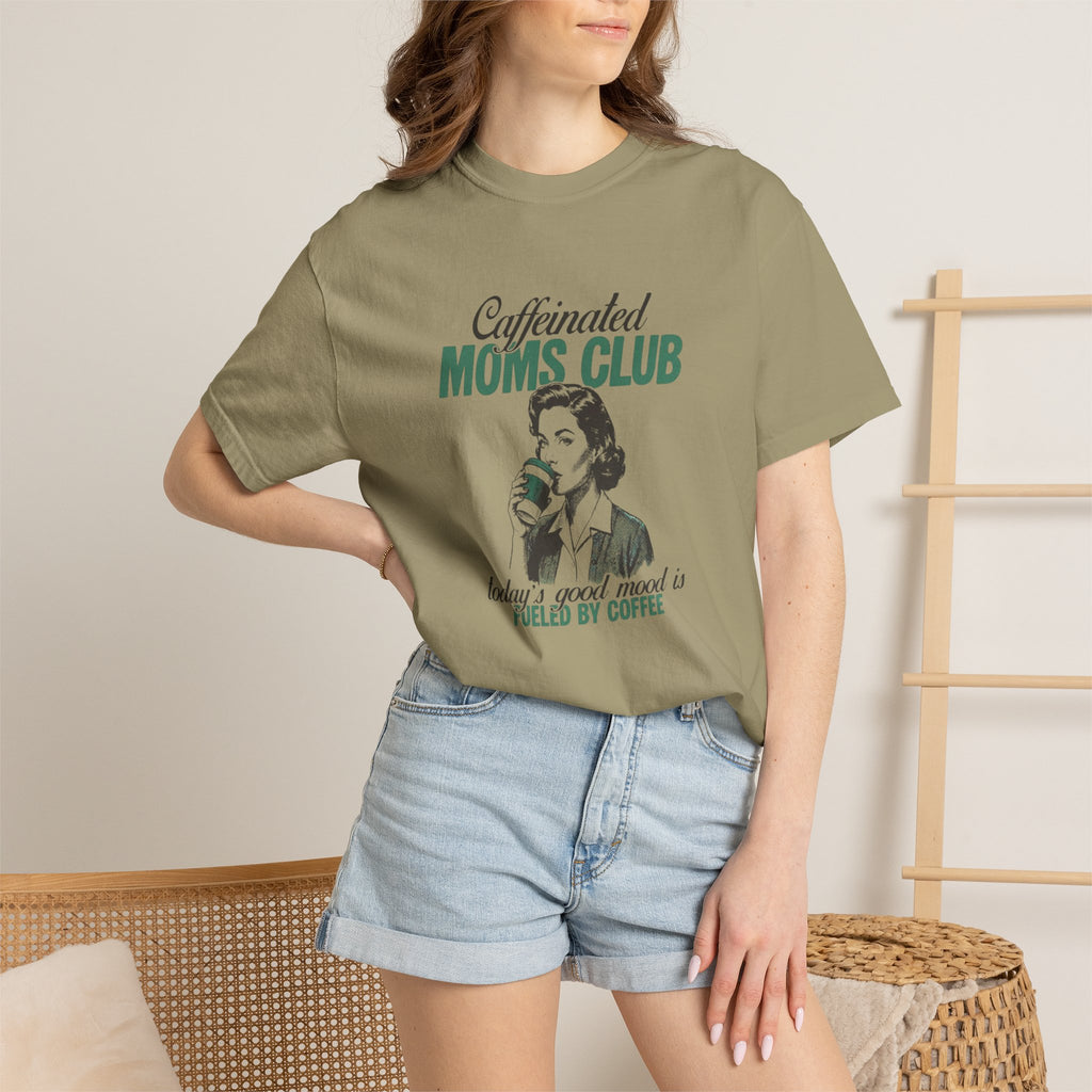 Caffeinated Moms Club T-Shirt — Vintage Coffee Mom Tee ("Fueled by Coffee")