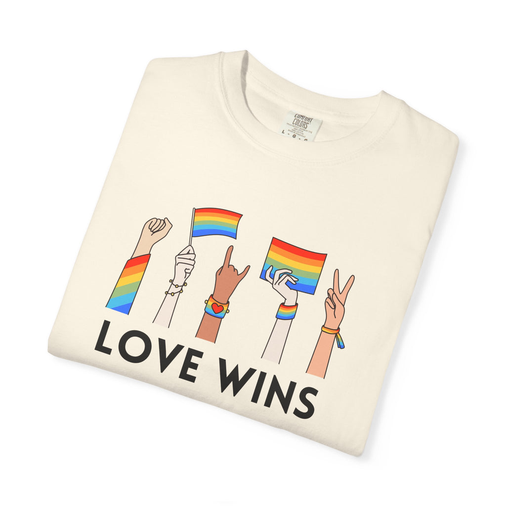 Love Wins T-Shirt — Rainbow Pride Hands Graphic Tee