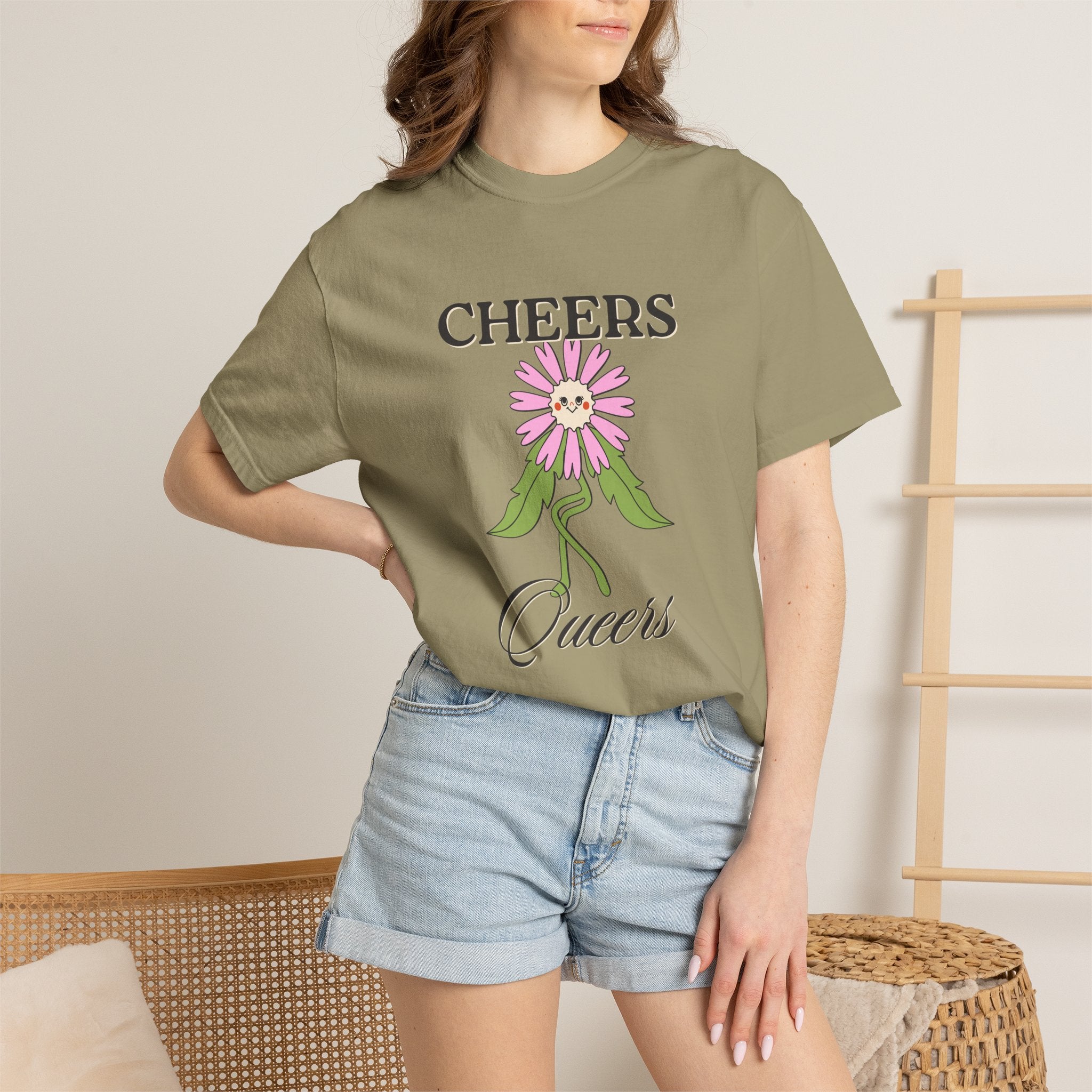 Cheers Queers Floral T-Shirt — Pride Friendly Graphic Tee
