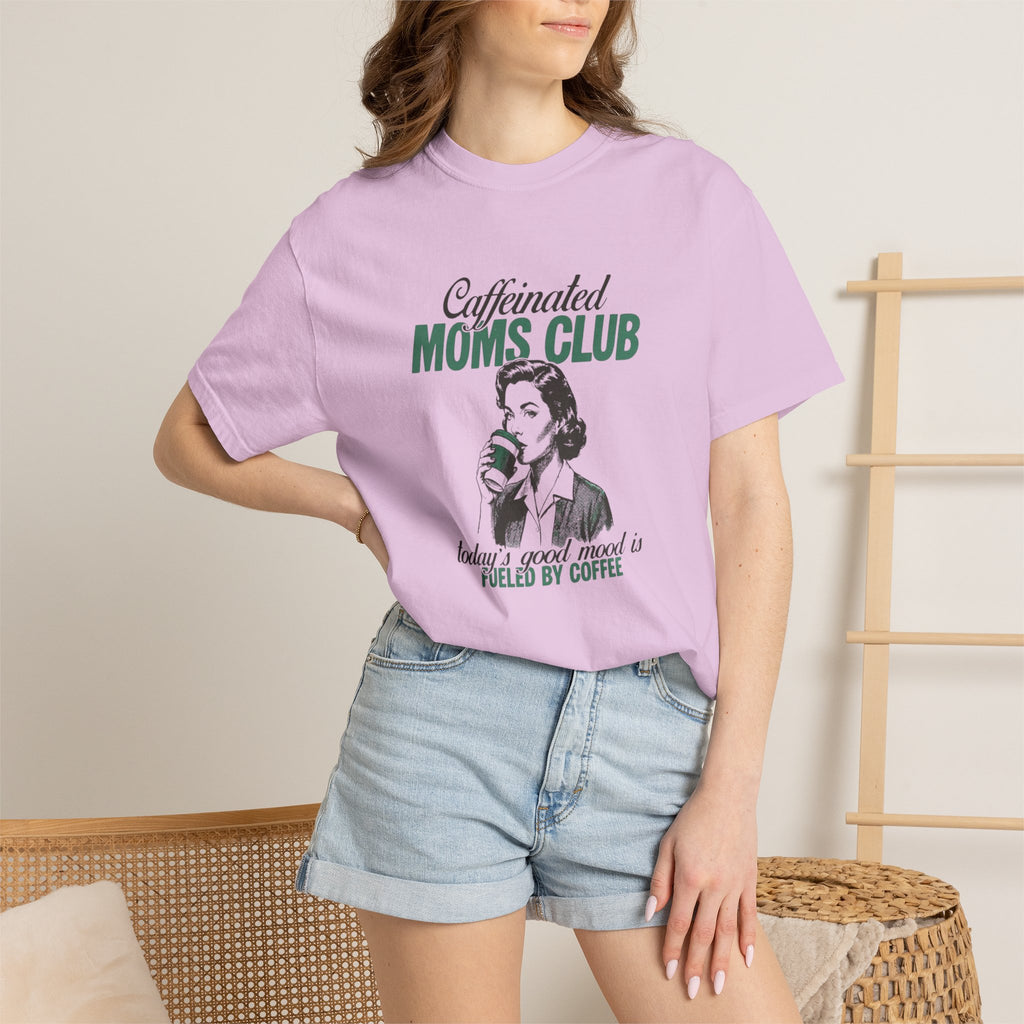 Caffeinated Moms Club T-Shirt — Vintage Coffee Mom Tee ("Fueled by Coffee")