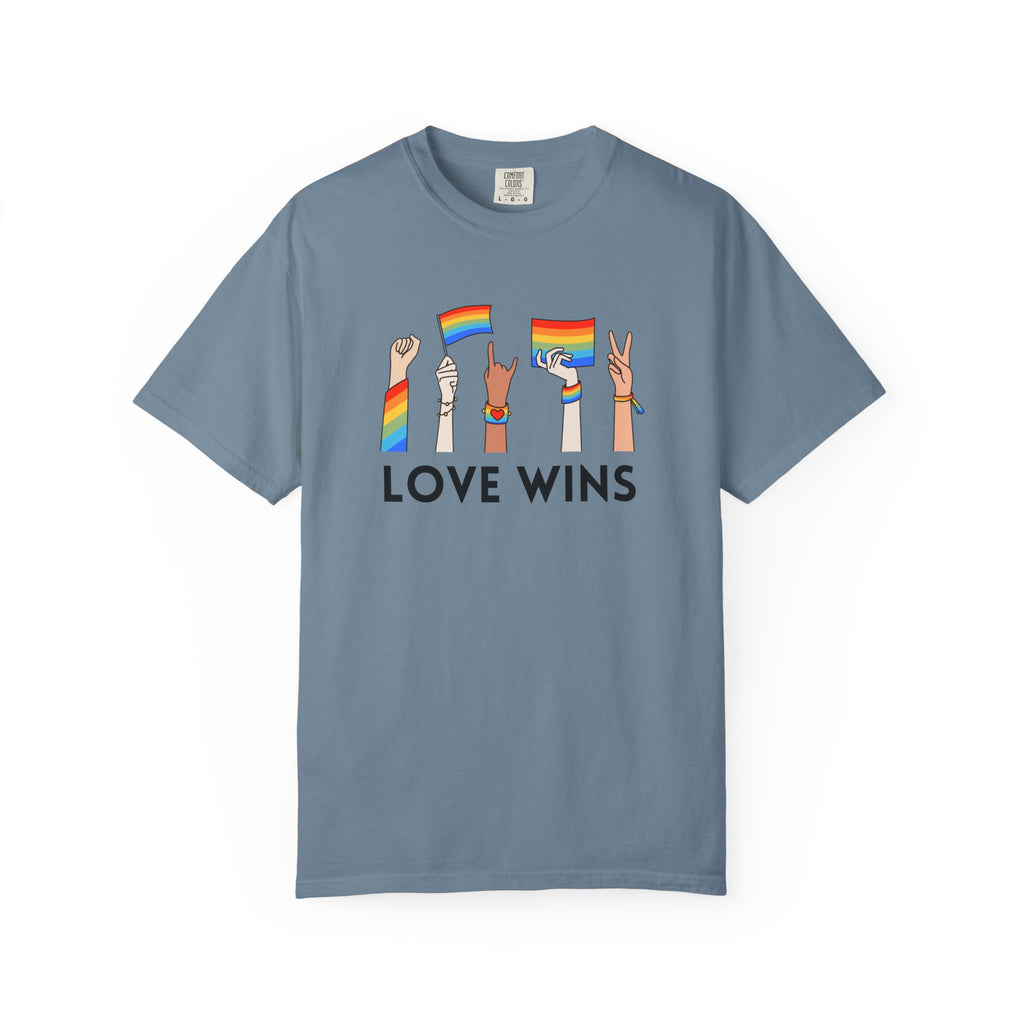Love Wins T-Shirt — Rainbow Pride Hands Graphic Tee