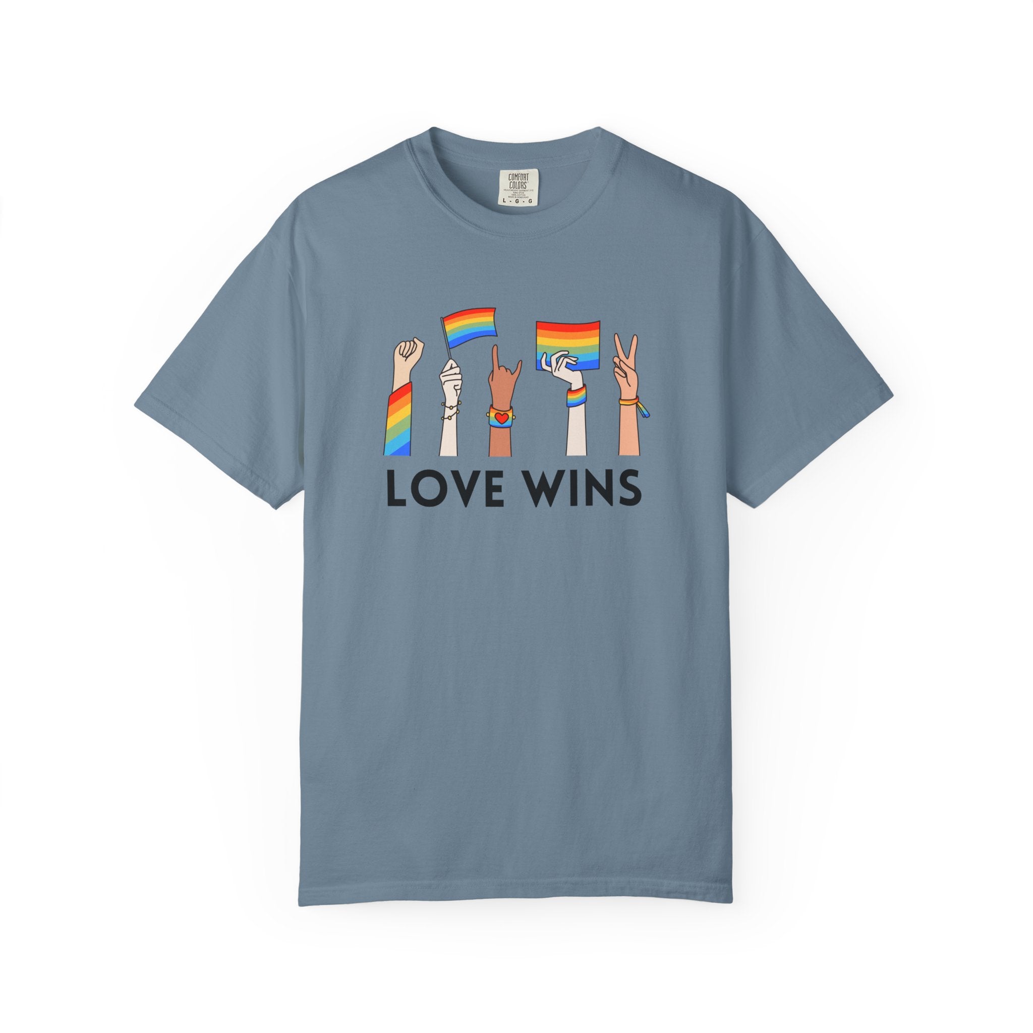 Love Wins T-Shirt — Rainbow Pride Hands Graphic Tee