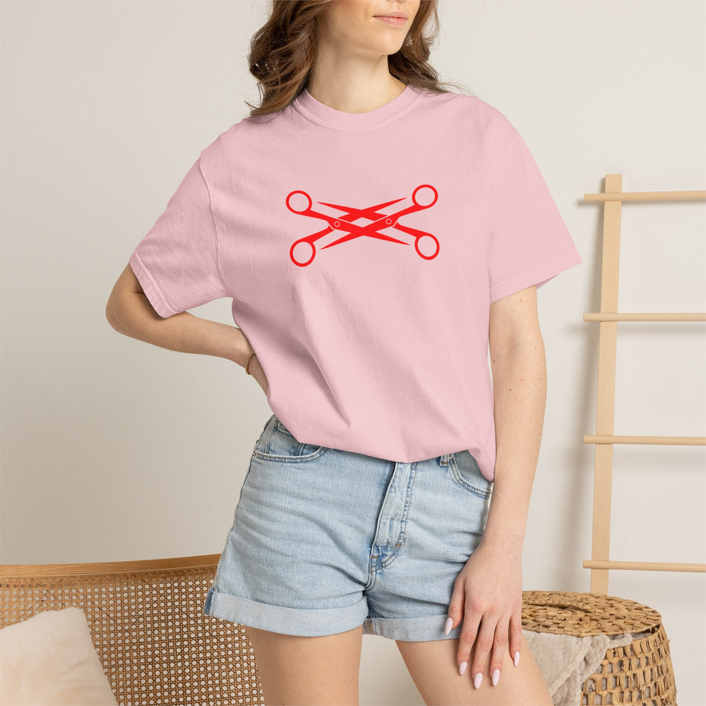 Scissors Cross Graphic T-Shirt — Minimalist Barber & Stylist Tee