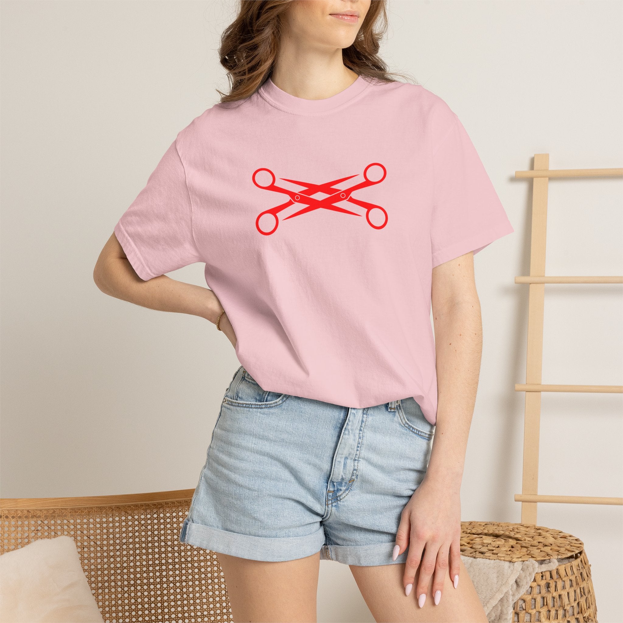 Scissors Cross Graphic T-Shirt — Minimalist Barber & Stylist Tee