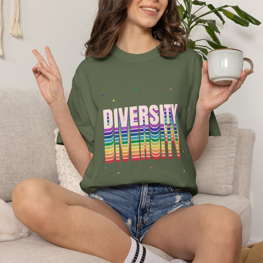 Diversity Rainbow T-Shirt — 'DIVERSITY' Bold Pride Graphic Tee