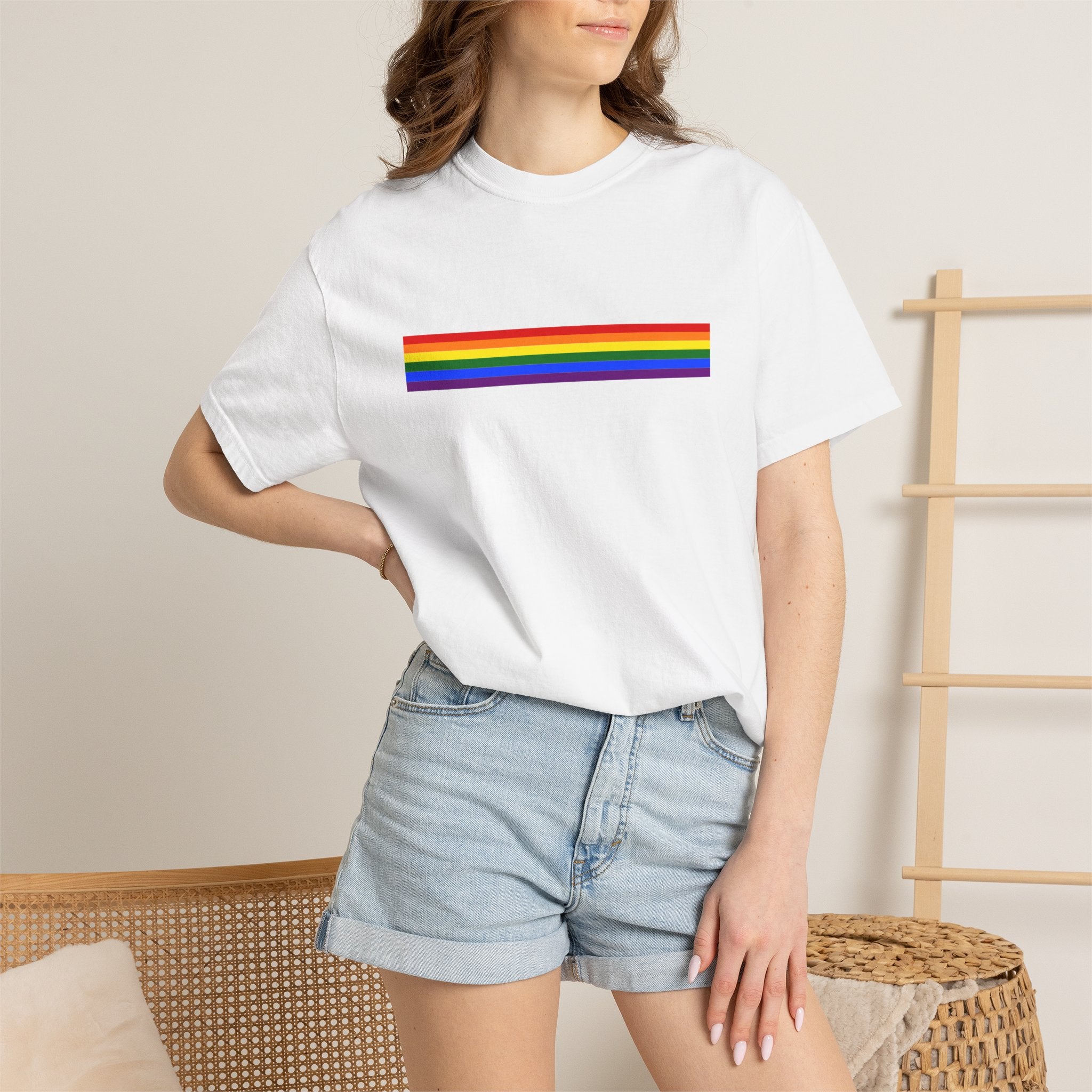 Rainbow Stripe T-Shirt — Pride Minimalist Tee