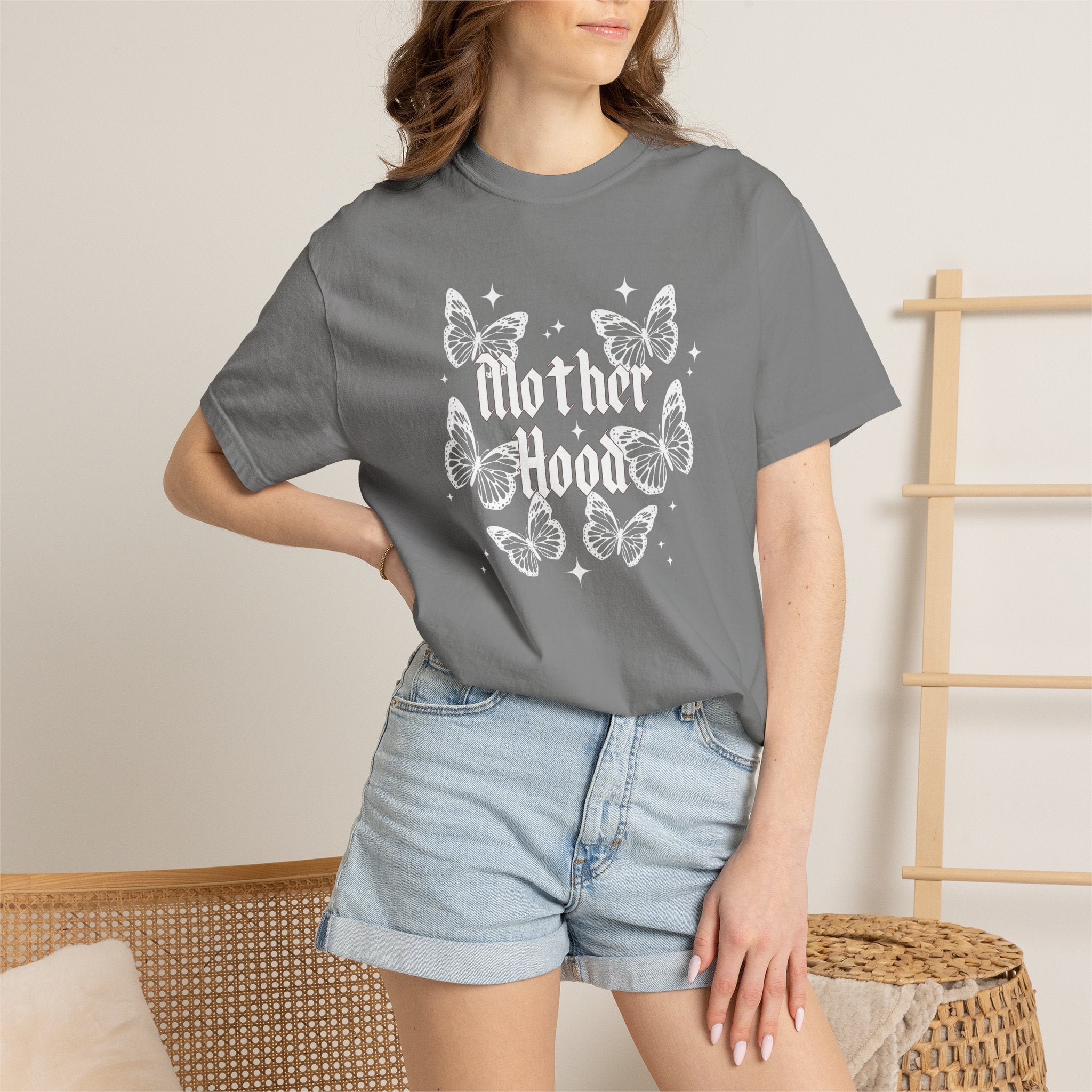 Motherhood Butterfly T-Shirt — Vintage Floral Mom Tee for Mother's Day