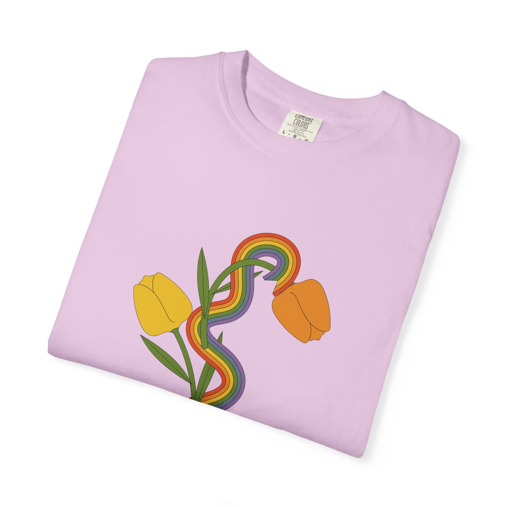 Rainbow Snake & Tulips Graphic T-Shirt