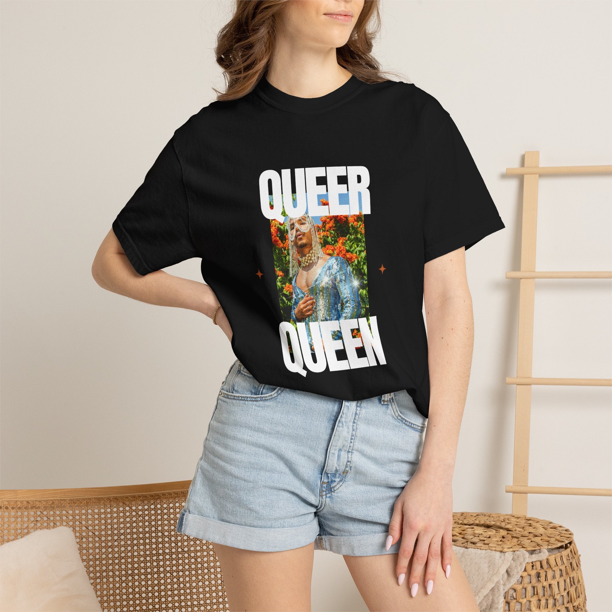 Queer Queen T-Shirt — Vintage Floral Pride Graphic Tee
