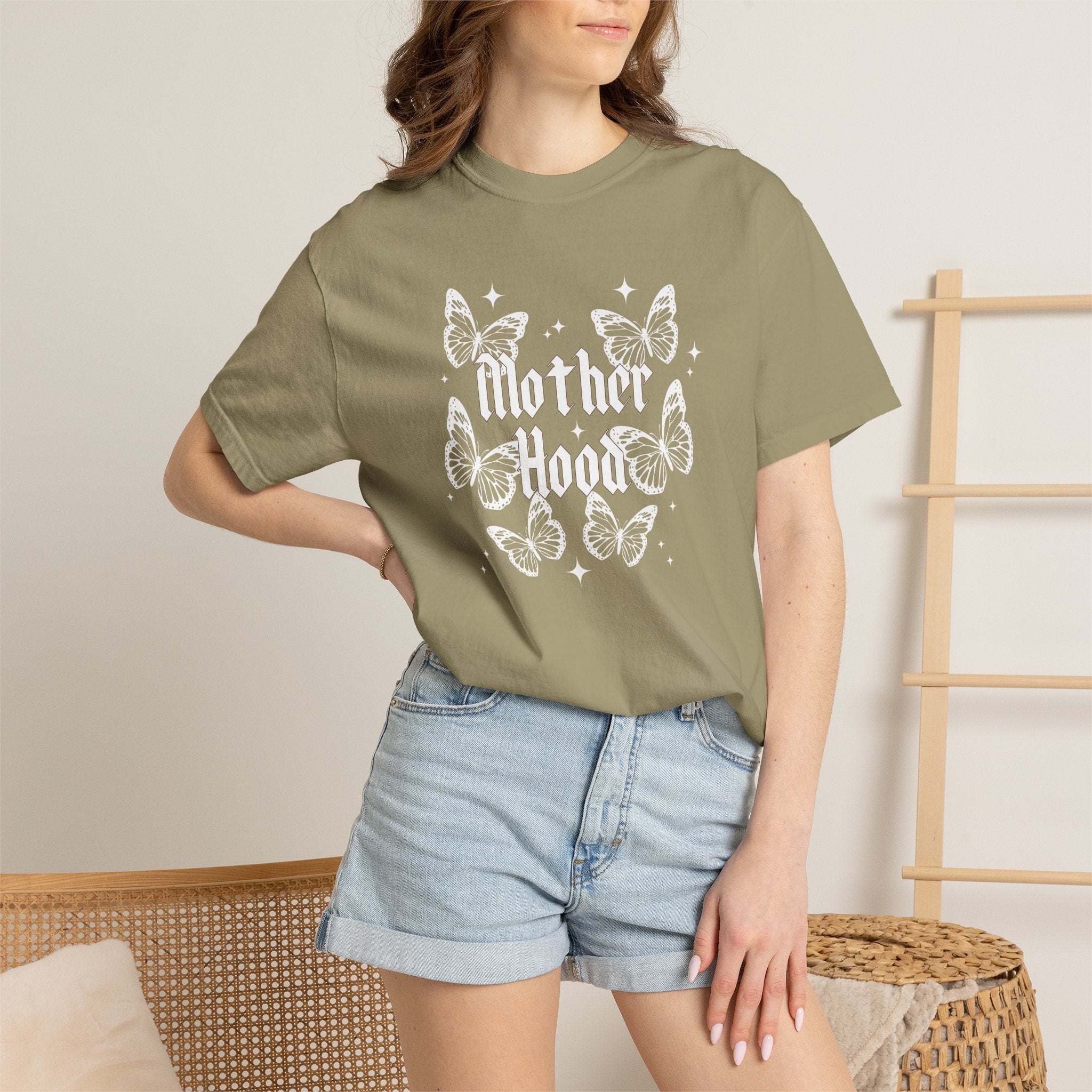 Motherhood Butterfly T-Shirt — Vintage Floral Mom Tee for Mother's Day
