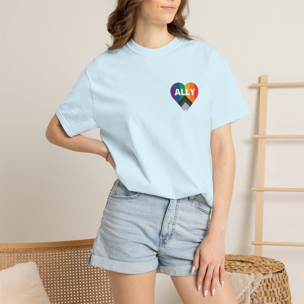 Ally Heart Rainbow T‑Shirt — LGBTQ+ Ally Pride Tee